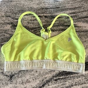 PINK Victoria's Secret Neon Lime Active Bralette